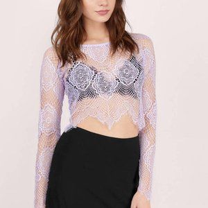 Tobi Oh So Lacey Lavender Crop Top
